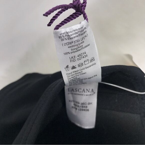 LASCANA New Black Sequin Convertible Swim Bikini / Bandeau Top - Picture 13 of 13